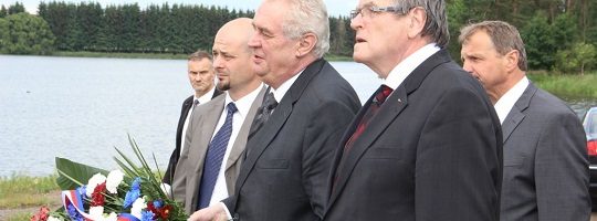 Prezident Miloš Zeman při otevření naučné stezky v Novém Veselí