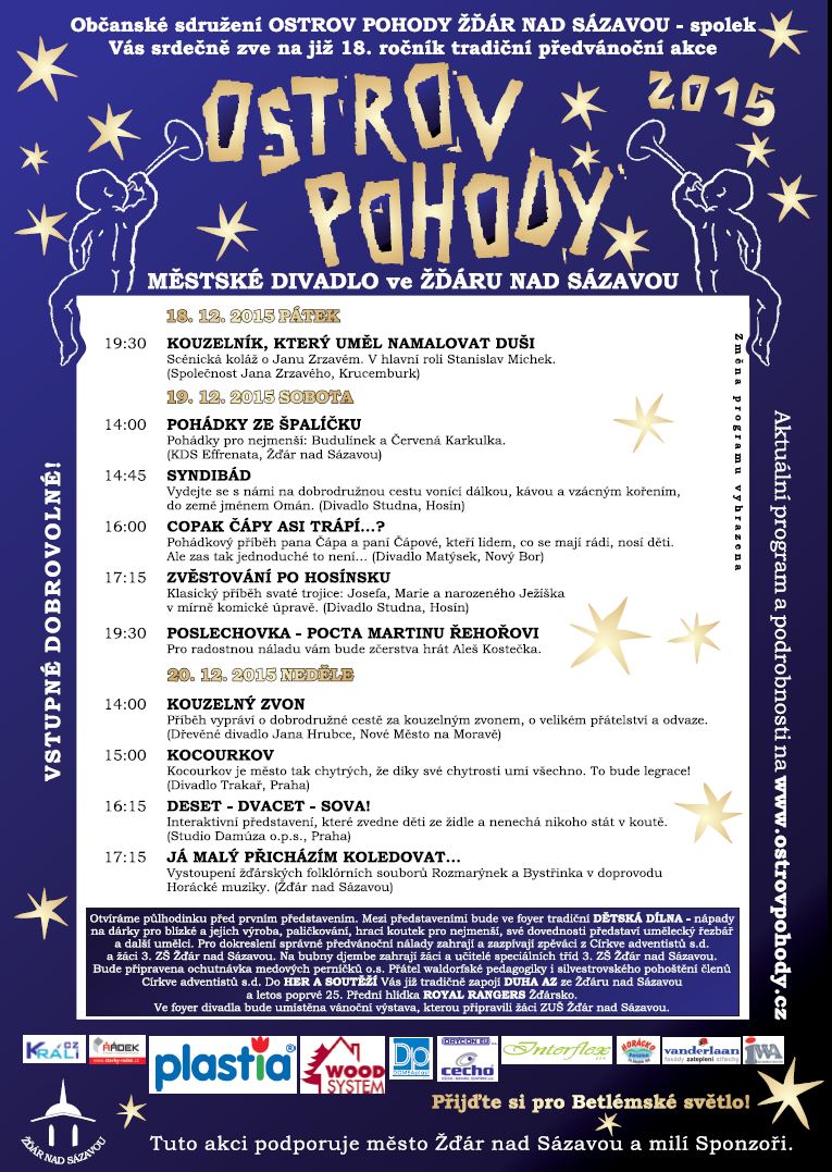 Ostrov pohody 2015 Žďár nad Sázavou