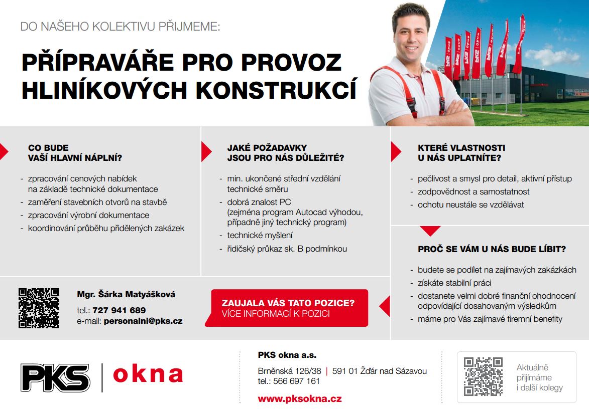 PKS okna - přípravář pro provoz hliníkových konstrukcí