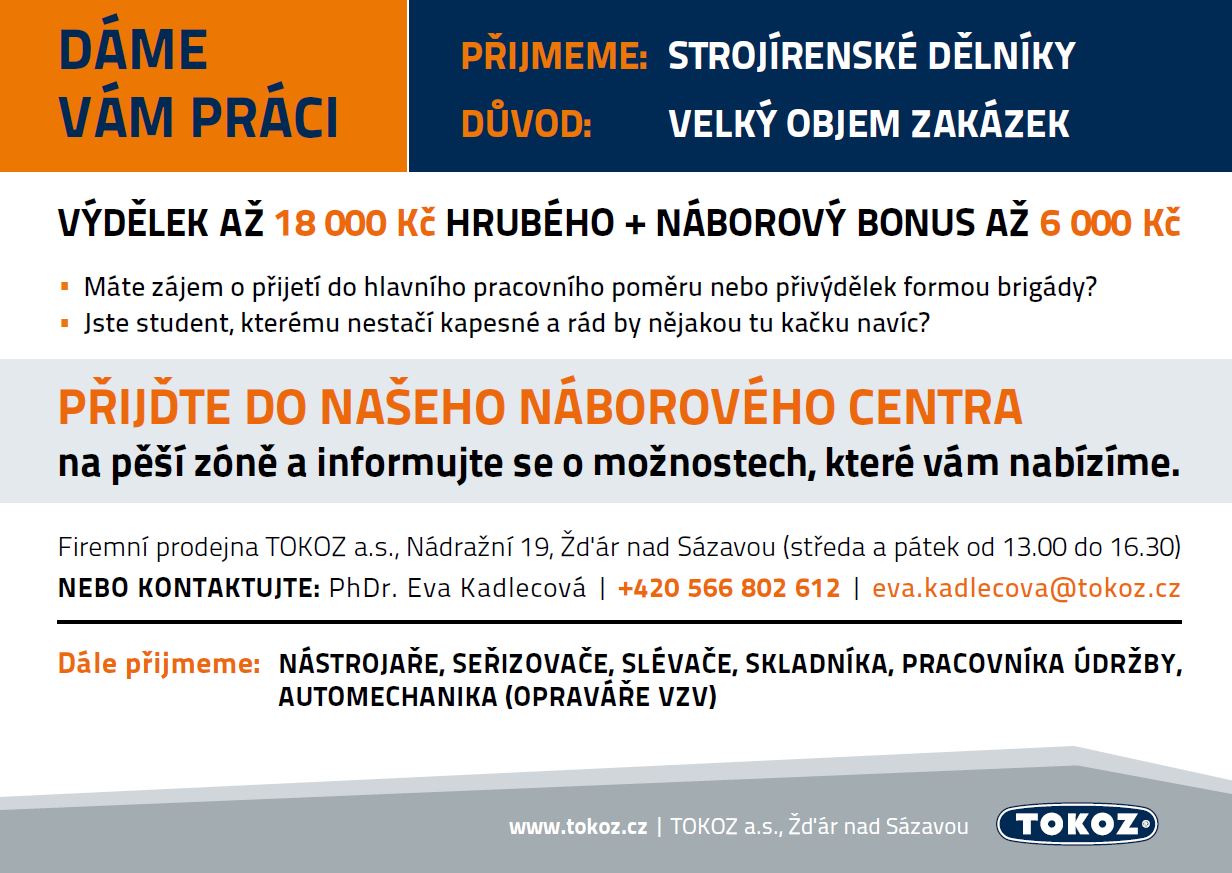 Nabidka Prace Tokoz A S Zdar Nad Sazavou